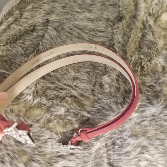 Ralph Lauren Suede and leather deep Coral FULLY adjustable belt - Picture 4 of 5